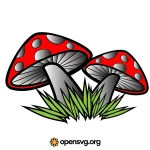 Red Mushroom In The Forest, Nature Plant Svg vector