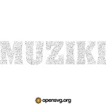 Music Typography, Muziki Text Dotted Pattern Svg vector