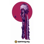 Native American Character, Character Illustration Svg vector