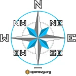 North Star Compass Decoration Svg vector