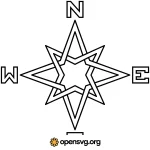 North Star Compass Icon Svg vector