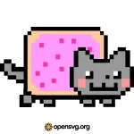 Pixel Cat Animal Character Svg vector