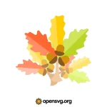 Colorful Oak Tree Leaf Icon Svg vector