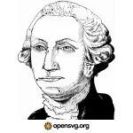George Washington Portrait Svg vector
