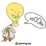 Cartoon Alien Speech Svg vector