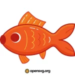 Orange Fish Cartoon Animal Svg vector