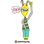 Ouch Cartoon Funny Character Svg vector