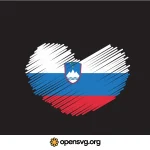 Slovenian Flag In Heart Shape Svg vector