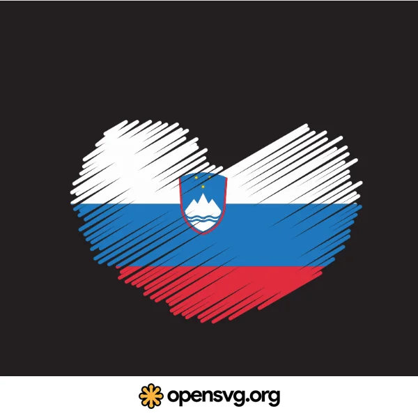 Slovenian Flag In Heart Shape