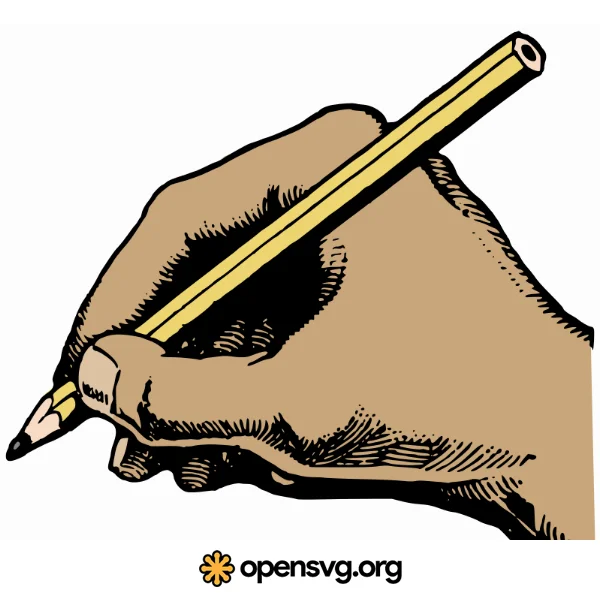 Hand With Pencil Education Illustration