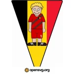 Pennant Football Player Belgium Uniform Svg vector