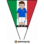 Pennant Italy Football Player Svg vector