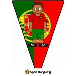 Pennant Portugal Football Player Svg vector