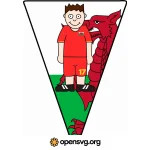 Soccer Player Wales Uniform Svg vector