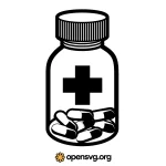Drug Pills In A Bottle Svg vector