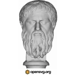 Plato Bust, 3d Statue, Famous Character Svg vector