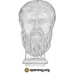 Famous Greek Plato 3d Bust Character Svg vector