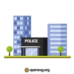 Police Station Architecture Building Svg vector