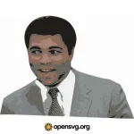 Muhammad Ali Portrait, Famous Man Character Svg vector