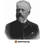 Tchaikovsky Portrait, Famous Human Character Svg vector