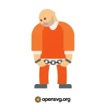 Man Prisoner Character In Shackles Svg vector