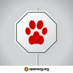 Puppy Footprint Sign Board Svg vector