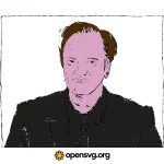 Quentin Tarantino Famous Director Portrait Svg vector