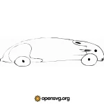 Comic Rabbit Car, Outlined Animal Svg vector