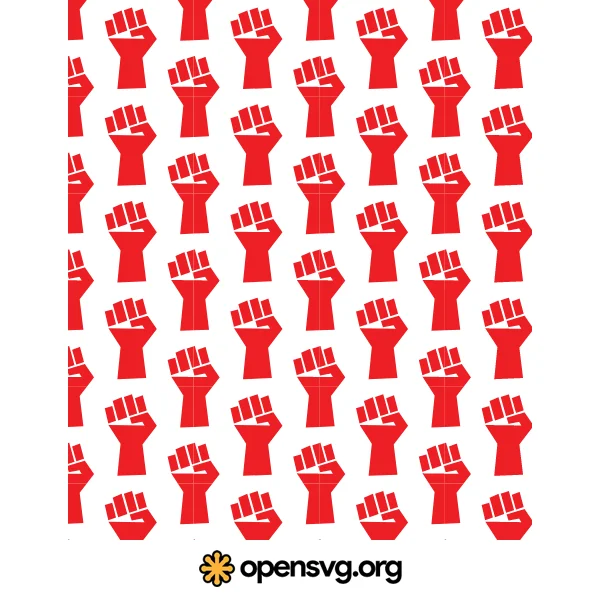 Raised Hand Icon Protest Seamless Pattern Background
