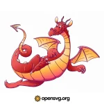 Red Cartoon Dragon Character Svg vector