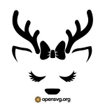 Reindeer Face With Horn Svg vector