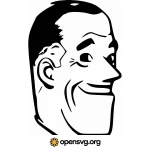 Retro Man Head Cartoon Character Svg vector