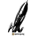 Retro Rocket Comic Illustration Svg vector