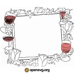 Retro Frame With Wine Flower Shape Svg vector