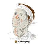 Roger Federer Tennis Man Portrait Svg vector