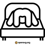 Romance Couple On Bed Outlined Icon Svg vector