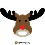 Rudolph Reindeer Head Svg vector