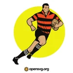 Rugby Player Sport Character Svg vector