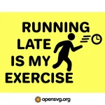 Running Late Poster With Human Icon Svg vector