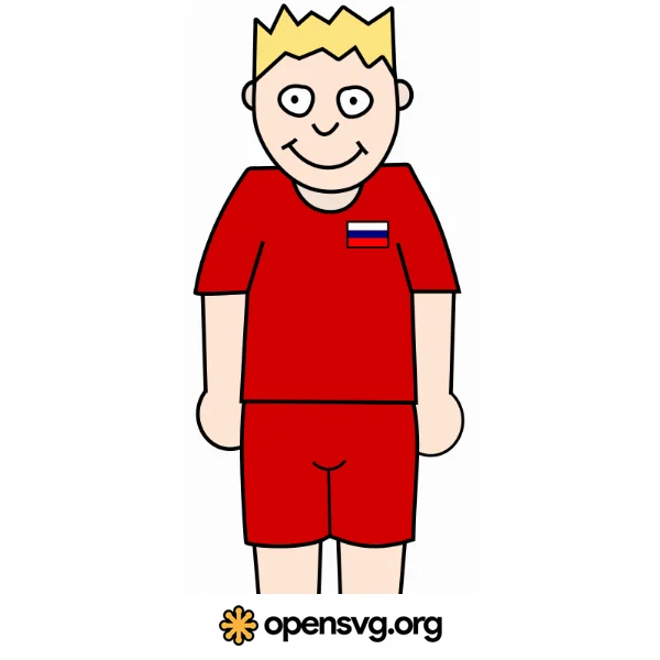 Russian Football Player Cartoon Character