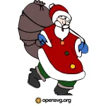 Santa Claus With Gift Bag Svg vector