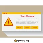 Virus Warning Windows Screen Svg vector