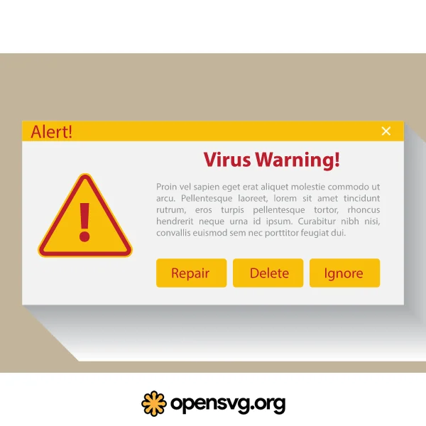 Virus Warning Windows Screen