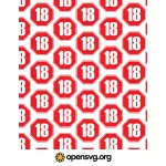 Seamless Pattern 18 Number Svg vector