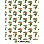 Cactus Icon Seamless Pattern Svg vector