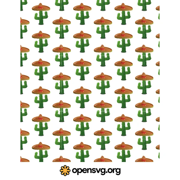 Cactus Icon Seamless Pattern