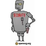 Security Robot Gadget Character Svg vector