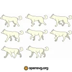 Shiba Inu Dog Outlined Pattern Svg vector