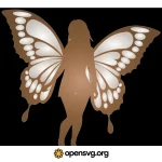 Butterfly Girl In Silhouette Svg vector