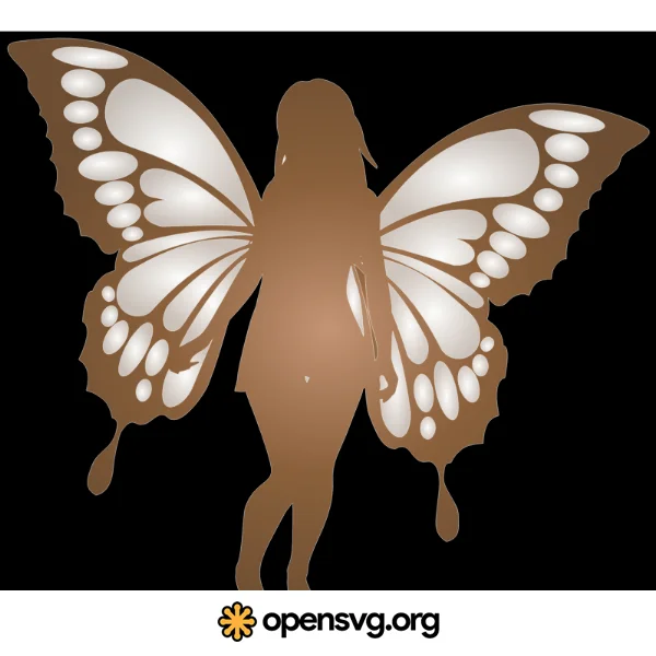 Butterfly Girl In Silhouette